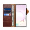 Genuine leather Folding Flip Wallet Case Card Slots and Hand Straps Protective Cover for Samsung Galaxy Note 20 Ultra s20 Plus Note 10+ Plus