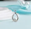 銀メッキの小さな水滴ペンダントファッションジュエリーアクセサリーを作る10pcs /ロットクリスタル誕生石の魅力
