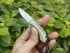 New VG10 Damascus Steel Mini Small Flipper Folding Knife EDC Necklack Chain Knives Green TC4 Titanium Alloy Handle