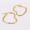 6pcs Simple Gold Color Earrings Stainless steel Heart-shaped wire plated earrings Love Heart Hoop For Women Gift