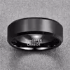 Bonlavie Classic Vintage Men Ring Smycken 8mm Bredd Polerad Plating Black Tungsten Stålring För Män Male Bröllop Gift1