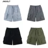 Sommar ny streetwear mode nya shorts dragsko midja casual mulit pocket harem svart armé grön last kort joggar2343