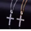 Iced Out Zircon Pendant With 4mm Tennis Chain Necklace Set Men's Hip hop Jewelry Gold Silver CZ Pendant Necklace5861188
