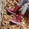 Boots YMECHIC Winter 2021 Black Red Hook Loop Snow Women Plush Warm Wedges Heel Thicker Ankle Goth Female Shoes Plus Size