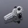 Bol transparent de 14 mm avec manche noir petit avec joint mâle de 14 mm / 18 mm pour bangs en verre Dab Rigs fumer