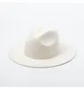 100% Wool Felt Hats White Wide Brim Fedoras For Wedding Party Hat Fedora Hat Women Winter Floppy Sombrero Mujer