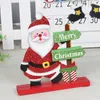 Tabela do Natal Decoração Feliz Natal Santa Snowman cervos Desk DIY ornamento Table Centerpiece madeira Jantar Room Decor