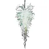 Lampes Art Moderne Lustres Printemps Vert et blanc 100% Verre Soufflé Lustre Éclairages LED Grands luminaires