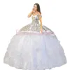 Piękna ukochana Charro insignia quinceanera sukienka ananasowa wzór Kwiat Medaliony Medaliony Peplum Nakładka Ball Suknia dla x222v