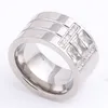 alta pulido de óxido de circonio chapado mujeres anillo de dedo sólido de acero inoxidable de oro