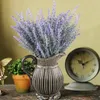 6x wiązki sztuczny lawendowy bukiet fałszywy lawendowy grunga fioletowe kwiaty sztuczna roślina na wesele, wystrój domu, off,