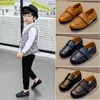 2020 New Genuine Leather Kids Shoes For Boys Dress Fashion Children Loafers Big Peas Shoes Student School Style Leather