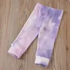 Spring Autumn Baby Tie Dye Clothing Sets Girls Long Sleeve Button Top + Pants 2Pcs/Set Infants Home Sets Children Pit Knitted Outfits M2600