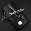 Black Knight 6 Inch Professional Hair Scissors Hairdressing Beauty Salon Cutting and Thinning Set Barber Shears Tools