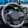 Steering wheel leather cover PU microfiber PU sports universal Grey 14.5-15in
