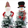 Choinka Topper Decoration Santa Snowman Reindeer Hugger Xmas Holiday Winter Party Ornament Da937