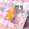 Creative Cute Plastic Clear Milk Carton Water Bottle Fashion Strawberry Transparent Milk Box Juice Water Cup For Girls Kid LJ200913188109