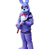 2018 Hochwertiges Five Nights at Freddy FNAF Toy Creepy Purple Bunny Maskottchen Kostüm Anzug Halloween Weihnachten Geburtstag Dress263D