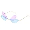 Personality Sunglasses Ladies Retro Dragonfly Steampunk Sun Glasses Frameless Cool Party Eyeglasses 6 Colors Wholesale