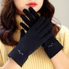 Gants de conduite en cachemire fin pour femme, mitaines élastiques à Force, ours de dessin animé mignon, écran tactile, pour étudiant, cyclisme chaud, E711