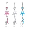 YYJFF D0137 Flower Belly Navel Button Ring Mix Colors