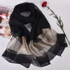 Halsdukar Fashion Silk Shawls For Women Elegant Hijab Scarf Female 200 70cm Long Stoles Beach Shawl Neck Scarfs Ladies Spring3426