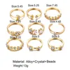 Kryształowy pierścień księżyca złoty diamentowy pierścień stawowy pierścień Knuckle Pierścienia Kobiety biżuteria mody Will i Sandy Gift