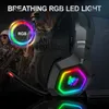 Fones de ouvido ONIKUMA K10 HeadMounted Professional Gaming Headset RGB Iluminação Colorida Mic PC Telefone XBOX Switch Gamer Wired Headphone3660815