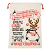 Grand Noël XMAS Hessian Santa Sack Bas Cordon Sacs Renne Pin Arbre Enfants Jute Cadeaux Sac De Stockage De Vacances Décor