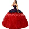 Sweetheart Charro Insignia Embroidered Quinceanera Dress XV Ball Gown High Low Overlay Dense Waterfall Ruffles 15th Girl Dress With Bow Back