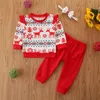 INS 2020 Nuovo Natale neonate vestiti del fumetto a maniche lunghe T shirt + pantaloni + fasce 3 pz/set ragazze abiti vestiti della neonata