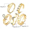 Obrączki ślubne dla kobiet 18K Cyrkon Rings Set Noble Charms Dziewczyny Sapphire Biżuteria Obrączka Zestaw