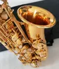 Professionelles Altsaxophon YAS-62 Gold Key Super Musikinstrument Hochwertiges elektrophoretisches Gold-Sax-Mundstück Geschenk