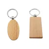 Keychains 40 Pcs Blank Wooden Key Chain DIY Wood Tags Gifts Yellow 20 Oval & 20 Rectangle1198m