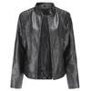 Femmes en cuir femmes veste printemps automne mode col montant moteur motard manteau Pu Outwear automne noir rouge 20221