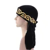 Moslim Mannen Print Bandana Turban Hat Pruiken Fluwelen Durags Doo Headwrap Geplated Cap Biker Headwear Pirate Haaraccessoires1