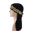 Muslim Men Print Bandana Turban Hat Wigs Velvet Durags Doo Headwrap Plated Cap Biker Headwear Pirate Hair Accessories12869