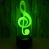 Bunte 3D-LED-Leuchten Berühren Fernbedienung Atmosphäre 3D kleine Tischlampe Schlafzimmer LED dekoratives Musical Note kleines Nachtlicht