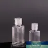 30ml 60ml Empty PET Plastic Bottle with Flip Cap Transparent Square Shape Bottle for Makeup Fluid Disposable Hand Sanitizer Gel8814498