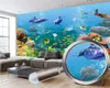 Papier peint 3d chambre à coucher paysage romantique papier peint mural 3d magnifique dauphin de corail sous-marin personnalisé papier peint photo 3D décor à la maison