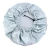 Cappucci per dormire da notte con cuffia regolabile in tinta unita per bambini Accessori per la cura dei capelli del cappello da bagno con turbante in raso per bambini