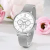 2020 neue Luxus frauen Uhr Silber Edelstahl Uhr Frauen damen Casual Kleid Quarz Armbanduhr Clock2293