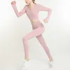 Autumn and Winter new long-sleeved yoga suit with chest pad women's short tight fitness T-shirt