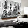 Fonds d'écran PO Stéréoscopique personnalisée pour murs 3D Noir blanc peint City New York Street View 3D mural mural pour chambre 7077915