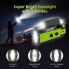 Freeshipping Weer Radio Emergency Solar Hand Crank Self Powered 3AAA Batterij Zaklamp IPX3 Waterdichte 4000mAh Power Bank