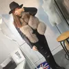 Faroonee Women Jackets Fashion Autumn Winter Coat Warm Female Faux Fox Fur Vest High-Grade Slim Jacket Outerwear Black Gray Y200926