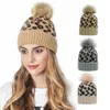 DHL UPS INS FASHIONS 9 KOLORY KOBIETY LOPARD KNITET HATS POM FURE BALL Dorośli Winter Caps Outdoor Skullies Valeies5998110