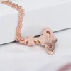 Serie Kika collana in oro rosa con diamanti rosa collana con logo grande versione coppia lunghezza catena 4022 cm argento e diamanti bianchi1434778