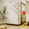 Forêt coloré arbre oiseaux Pvc stickers muraux maison salon chambre décor TV fond canapé stickers muraux enfant Decals6210255