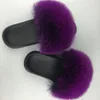 Ciabatte estive in pelliccia Simpatiche pantofole in peluche Fox Pantofole da spiaggia di moda di lusso al 100% in vero pelo di volpe taglia 36-45